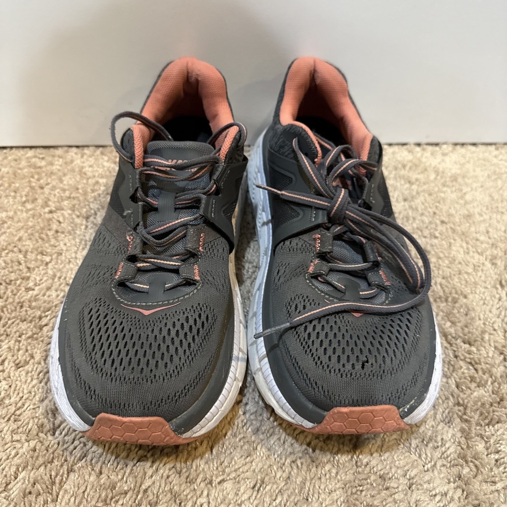 HOKA Women's Black and Pink Running Shoes - Picture 2 of 8